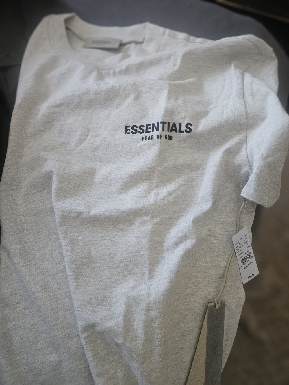 Fear of God ESSENTIALS Heather Gray Logo Tee
